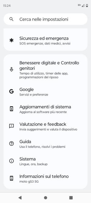 Scorri e seleziona Aggiornamenti di sistema
