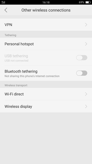 Select Personal hotspot