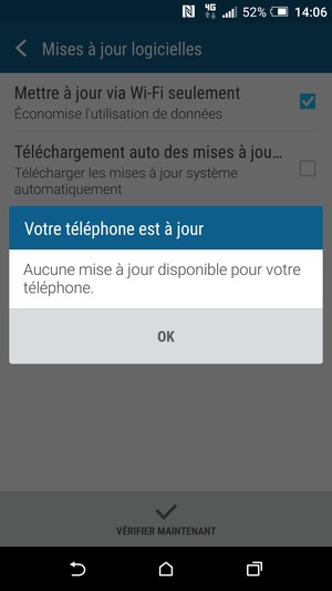 Si votre téléphone est à jour, sélectionnez OK