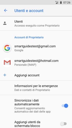 Seleziona il tuo account Google