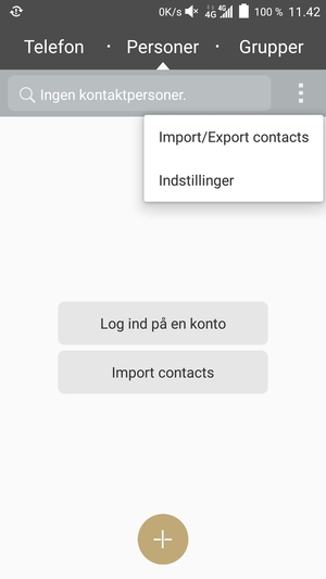 Vælg Import/Export contacts