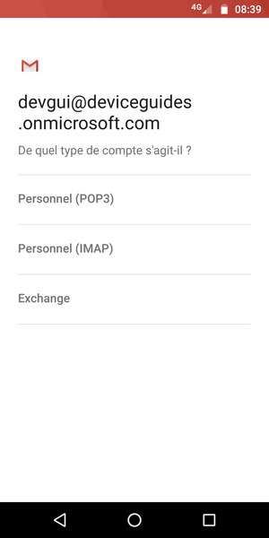 Sélectionnez Exchange