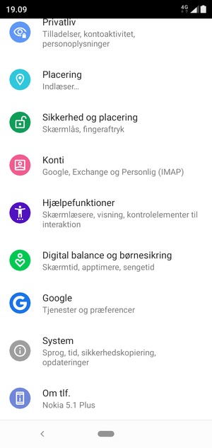 Scroll til og vælg System