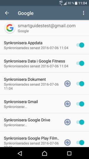 Din information kommer att synkroniseras