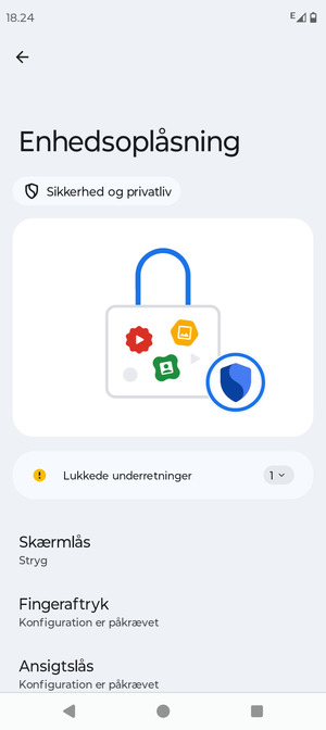 Vælg Skærmlås