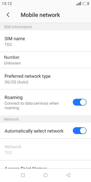 Turn Roaming on or off