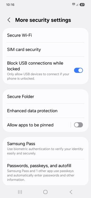 Select SIM card security