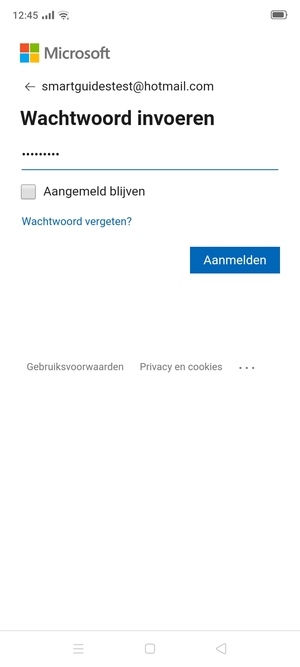 Voer uw wachtwoord in en selecteer Aanmelden