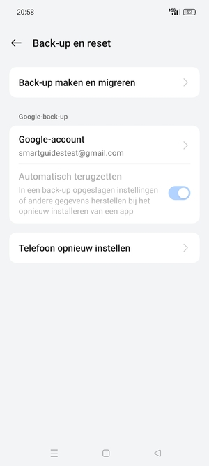 Selecteer Google-account