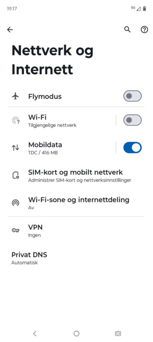 Velg Wi-Fi