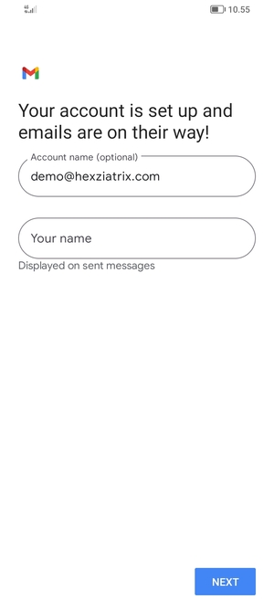 Give your account a name and enter your name. Select NEXT