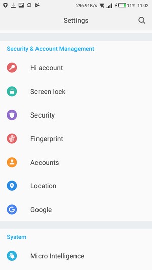 Return to the Settings menu and select Accounts