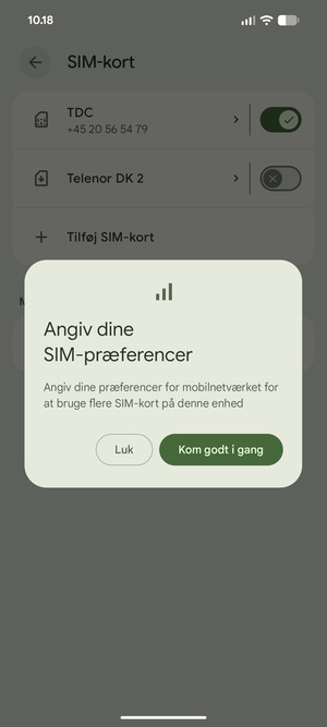Vælg Kom godt i gang
