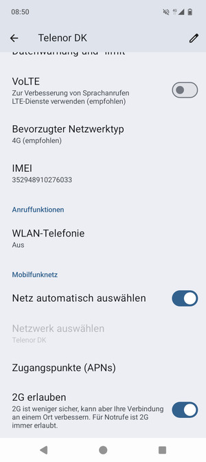 Scrollen Sie und wählen Sie Zugangspunkte (APNs)