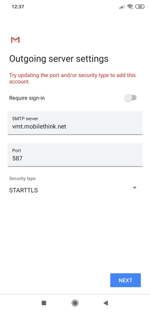 Select Security type