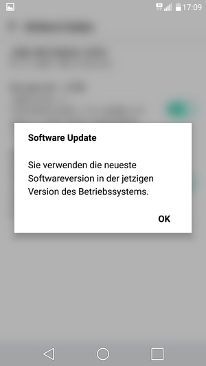 Falls Ihr Handy aktualisiert ist, wählen Sie OK