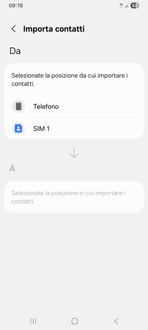 Seleziona SIM 1 o SIM 2