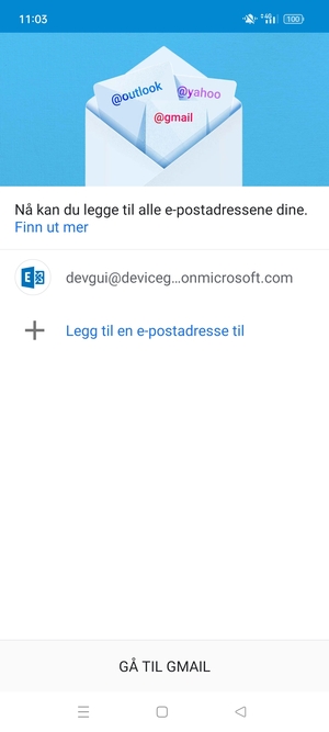Velg GÅ TIL GMAIL