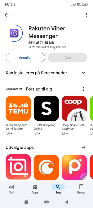 Afvent at installeringen er afsluttet