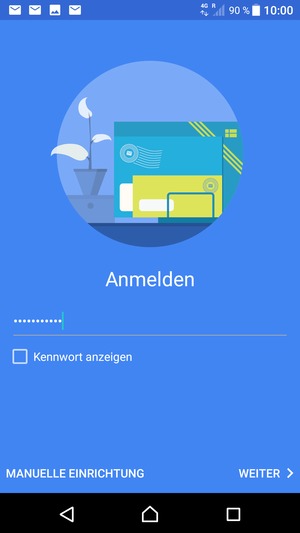 Geben Sie Ihre Passwort ein und wählen Sie MANUELLE EINRICHTUNG