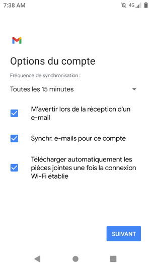 Sélectionnez SUIVANT