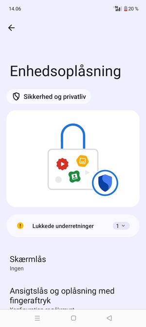 Vælg Skærmlås