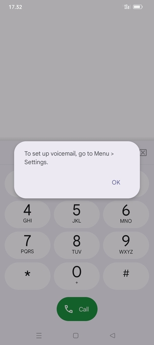 If your voicemail is not set up, select OK