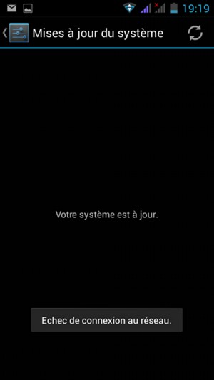 Si votre téléphone est à jour, vous verrez l'écran suivant.