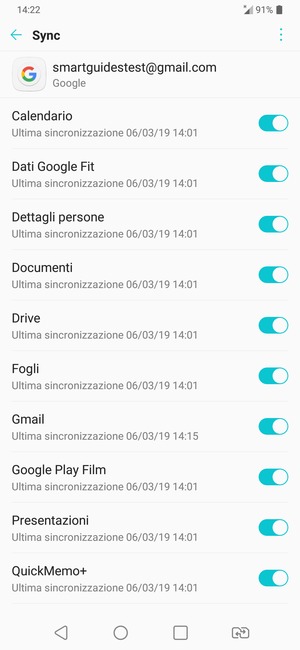 Seleziona il tasto Menu