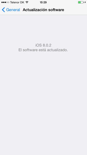 Si su iPhone está actualizado, verá la siguiente pantalla.
