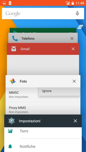 Scorri verso destra le app per chiuderle