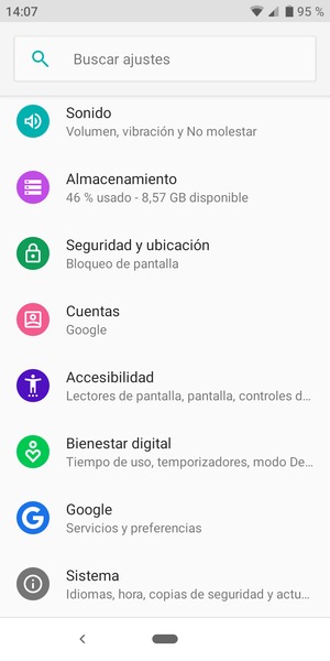 Desplácese y seleccione Cuentas