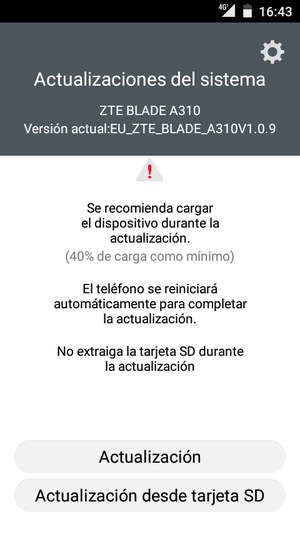 Seleccione Actualización