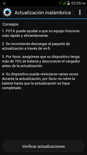 Seleccione Verificar actualizaciones