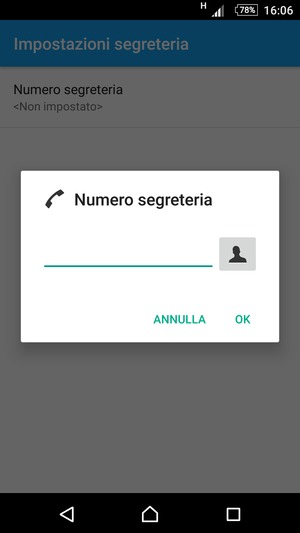Inserisci Numero segreteria e seleziona OK