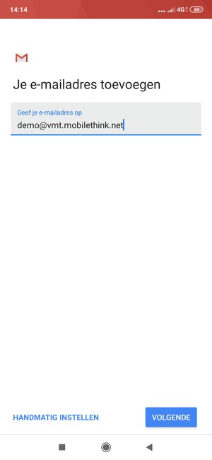 Voer uw e-mailadres in en selecteer VOLGENDE
