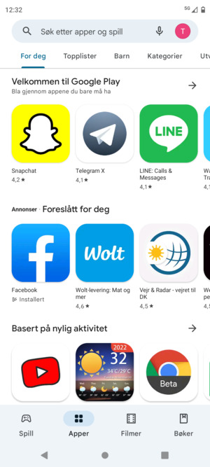 Velg søkefelt