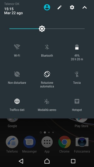 Seleziona il tasto Impostazioni