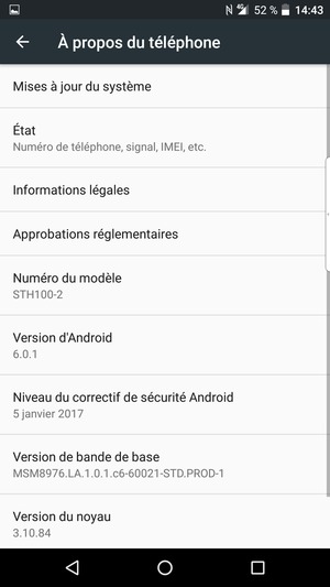 Sélectionnez Mises à jour du système