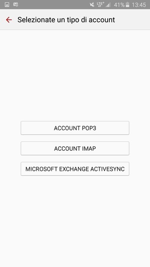 Seleziona ACCOUNT POP3 o ACCOUNT IMAP