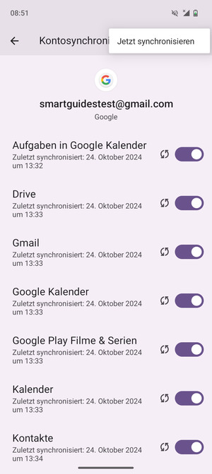 Wählen Sie Jetzt synchronisieren