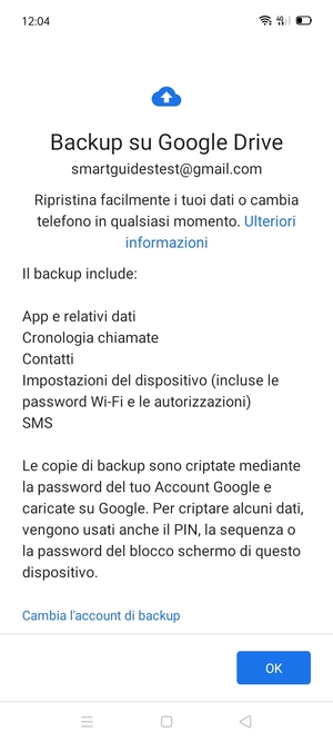 Seleziona OK