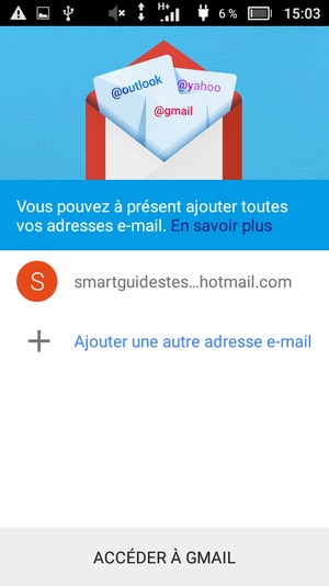 Sélectionnez ACCÉDER À GMAIL