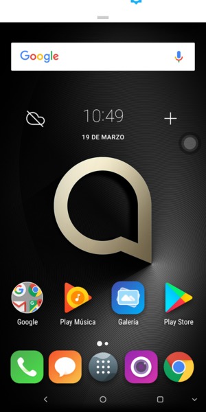 Deslice hacia abajo el menú superior