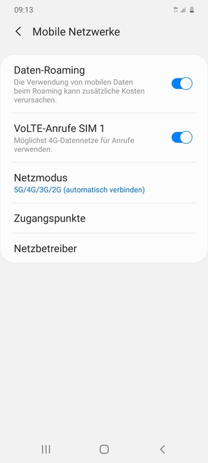 Schalten Sie Daten-Roaming an oder aus
