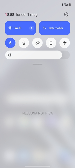 Scorri nuovamente verso il basso il menu in alto