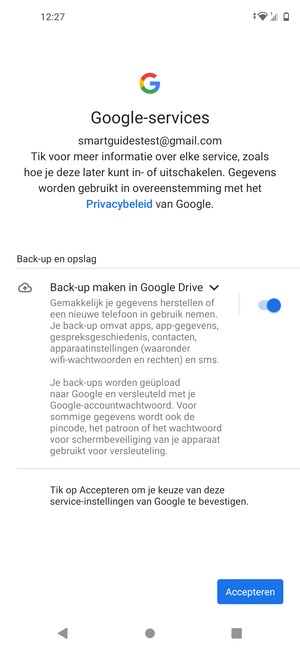 Selecteer Accepteren