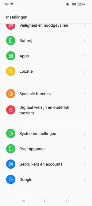 Scroll naar en selecteer Over apparaat