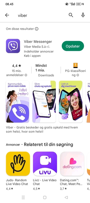 Vælg appen