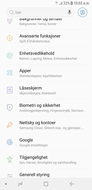 Bla til og velg Nettsky og kontoer